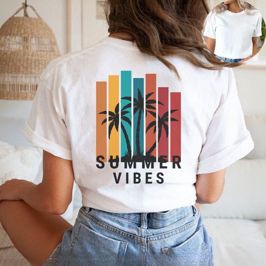 Summer Vibes Shirt, Retro Style T-Shirt, Vintage Inspired Cotton T-shirt