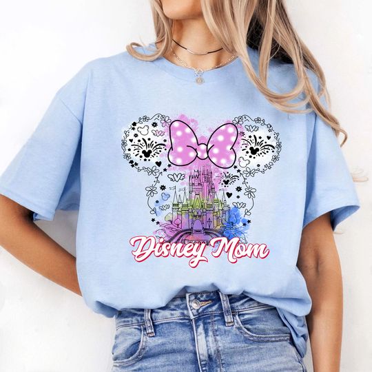 Disneyland Mom Castle Minnie Ear Shirt Gifts For Mothers Day