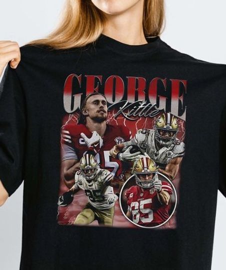 Vintage George Kittle Classic 90s Graphic Tee, Football shirt,Unisex, George Kittle Vintage Bootleg Tshirt