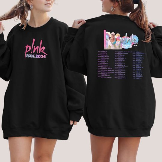 Pink Summer Tour Sweatshirt, Unisex Music Concert Top, Retro Aesthetic Pullover, Fan Merchandise