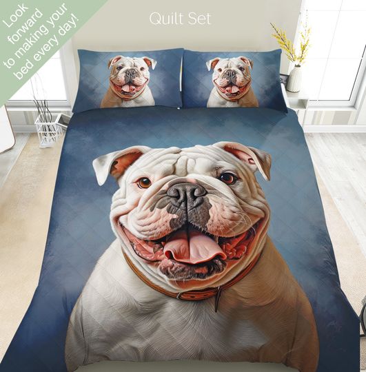 English Bulldog Bedding Set, Bulldog Decor