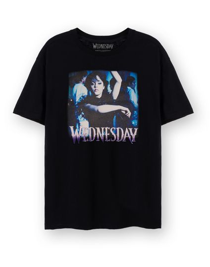 Wednesday Womens T-Shirt | Ladies Addams Dancing Scene Graphic Tee in Black
