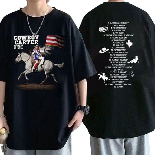Cowboy Carter Tracklist Shirt, Beyoncee Act II Double Sided Unisex Shirt