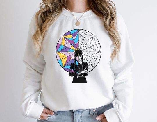 Wednesday Addams Inspired Coloured Window Sweatshirt