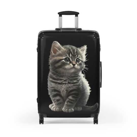 Kitten Suitcase Cover, Pet Lovers Gift, Cat Lover Suitcase ,Gift For Her, Suitcase on Wheels