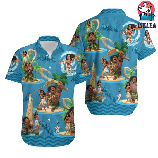 Disneyland Moana And Maui Hawaiian Summer Shirt