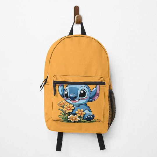 Stitch with flowers Backpack, Cute Stitch Backpack
