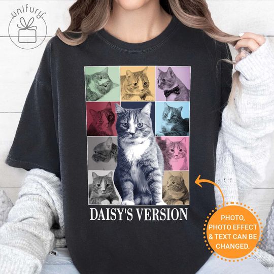 Personalized Cat Shirt Custom Pet T Shirt With Pet Photo And Name, Gift For Pet Lover