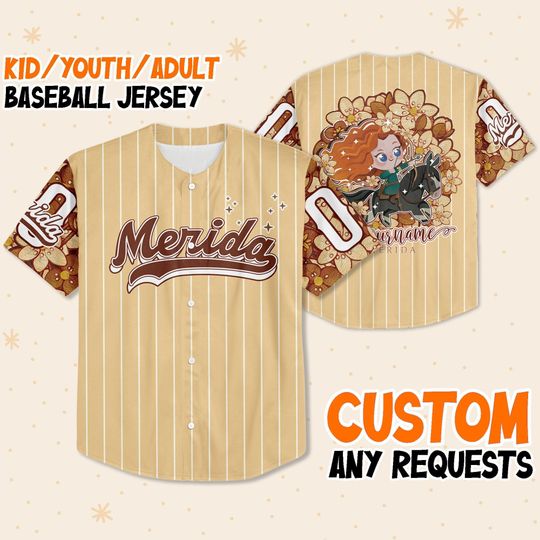 Personalize Merida Disney, Custom Disney Baseball Jersey