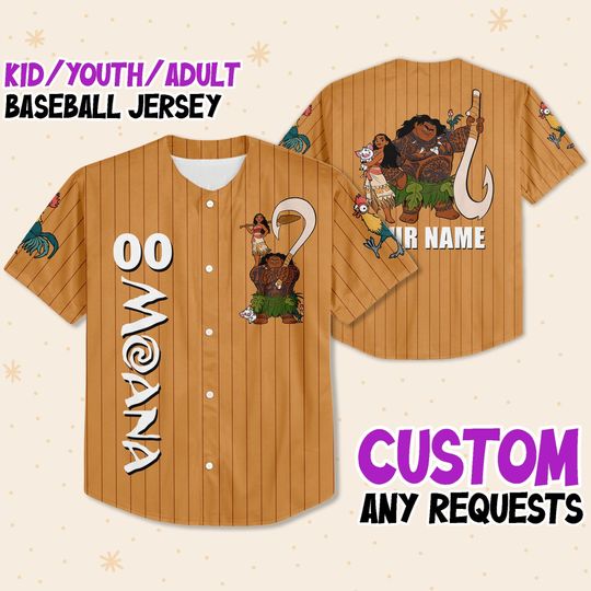 Custom Disney Moana Baseball Jersey