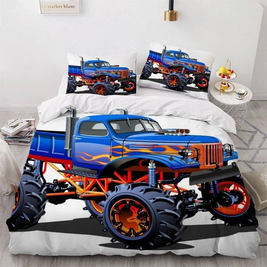Bed Linen 3D Cartoon Monster Truck Bed Set