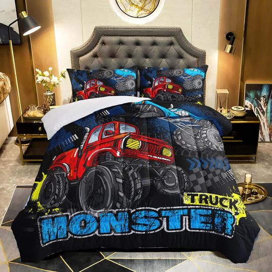 Truck Bedding Set for Boys Kids Teens,Cars Bedding Set Printed