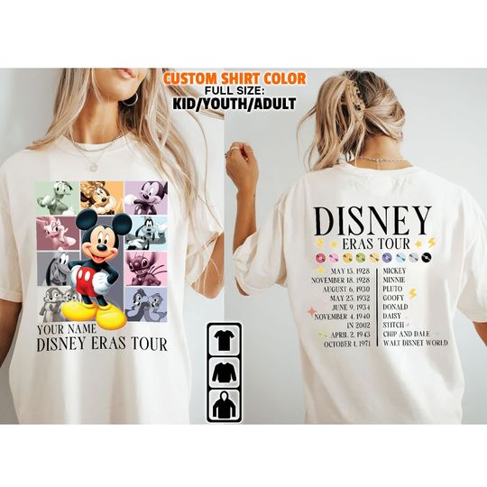 Custom Vintage Disneyland Eras Tour Double sided T-Shirt