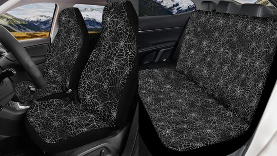 Dark Spider Webs Car Seat Covers