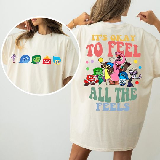 Disney Pixar Inside Out It's Okay To Feel All The Feels Double Sided Shirt