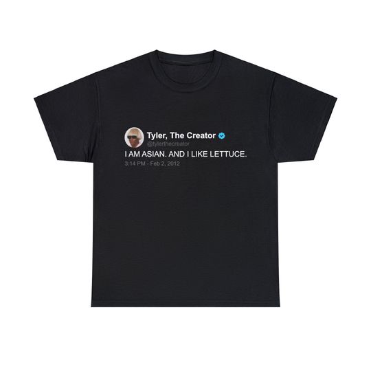 Tyler The Creator T Shirt, Twitter quote, Black