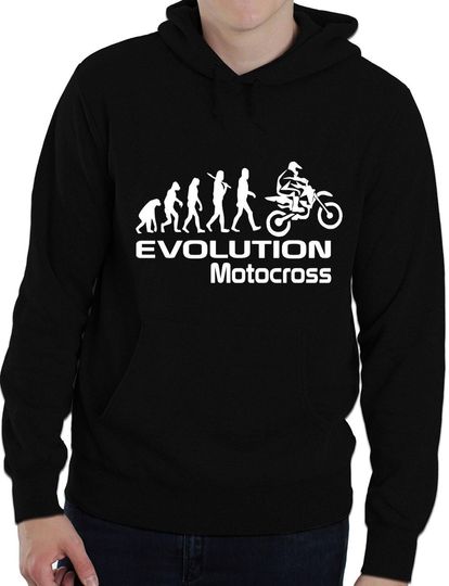 Print4u Evolution Of Motocross Biking Unisex Mens Ladies Funny Cool Hoodie