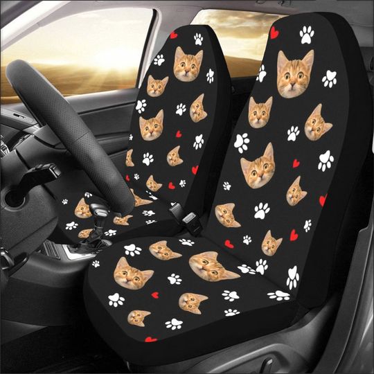 Car Seat Cover Custom,Car Seat Pet Cover Customized by Cat photo,Photo Face Car Seat Covers