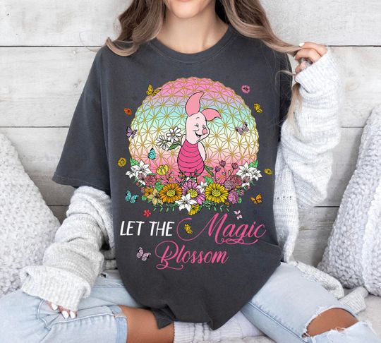 Let The Magic Blossom Shirt, Piglet Blossom Shirt, Disney Shirt, Disney Piglet Shirt, Piglet T-shirt, Pooh and Friends, Piglet Blossom Shirt
