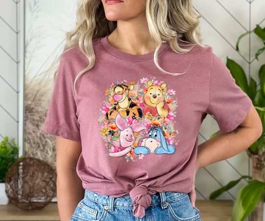 Winnie The Pooh Tshirt, Kids Cartoon Shirts, Bear Winnie Piglet Eeyore Tigger Shirt, Gift For Kids, Toddler Shirt, Unisex Shirt