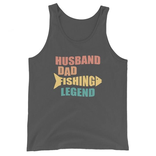 Husband Dad Fishing Legend Tank Top | Fishing Gift For Husband, Mens Tank Top, Fathers Day Gift, Funny Fishing Tank Top