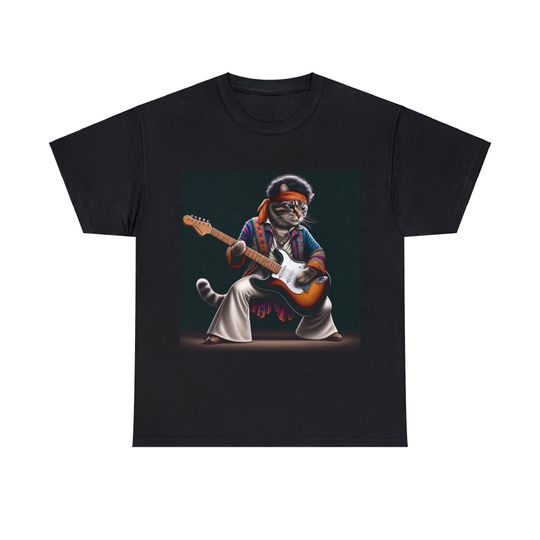 Voodoo Child! Jimi Hendrix Cat guitar T-shirt
