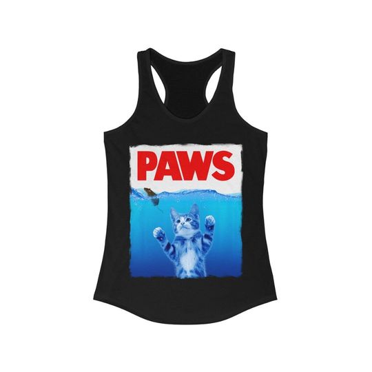 Womens Funny Cat Tank Top, Paws Tank, Funny Cat Lover Gift For Women, Womens Cat Racerback Tank Top