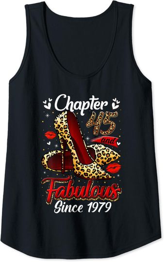 Chapter 45 Fabulous Since 1979 45th Birthday Queen Diamond Tank Top