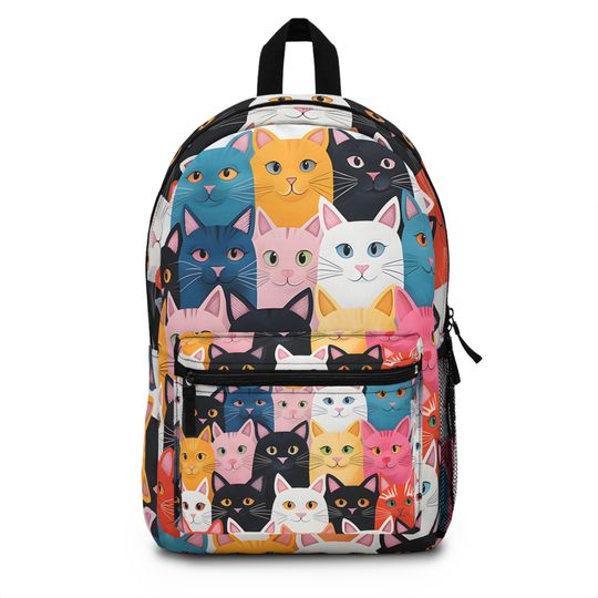 Cat Lover Gifts: Stylish Cat Pattern Backpack for Fashionable and Feline Enthusiasts