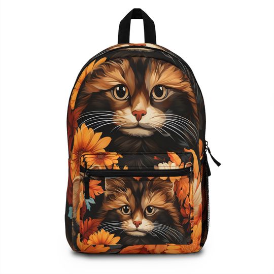 Whimsical Cottagecore Cat Backpack - Ideal for Cat Lovers & Halloween Enthusiasts