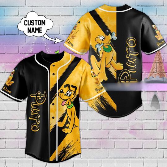 Personalized Pluto Dog Baseball Jersey Shirt, Pluto Baseball Shirt, Disney Pluto Shirt, Winnie The Pooh Shirt, Disney Shirt, Disney Gift