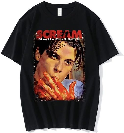 Cool Scream Movie Scream Horror Movie Shirt Billy Loomis T Shirt Halloween Movie Shirt We All Go A Little Mad Billy T Shirts