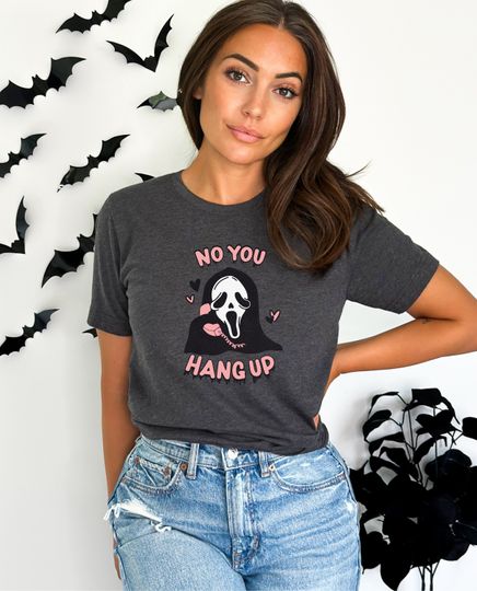Ghost Face Halloween Shirt, No You Hang Up Tshirt, Scary Movie T Shirt, Scream Halloween T-Shirt, Woodsbro Halloween Tee, Funny Halloween