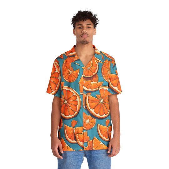 Men's Hawaiian Shirt | Orange Slice Design