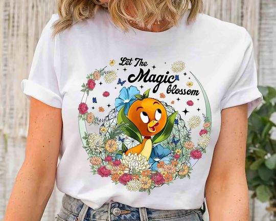 Let the Magic Blossom Orange Bird T-shirt