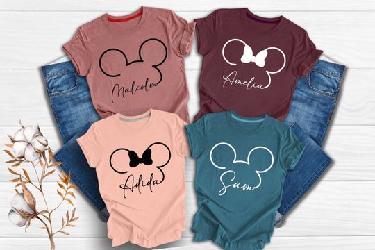 Personalized Disney Minnie Shirt, Customizable Mickey Shirt, Custom Disney Family Trip Shirt, Personalized Disney Kids Shirt, Mickey Kid tee