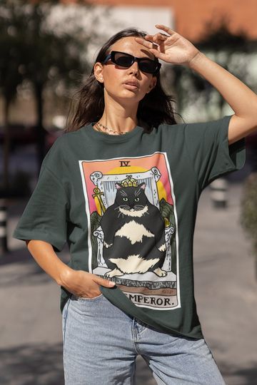 The Original Sad Cat Meme Emperor Standing Chonky Cat Tarot Shirt