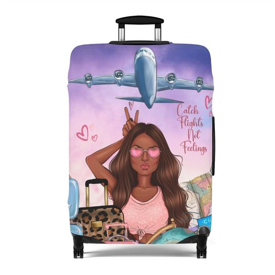 Black Woman Travel Luggage Cover