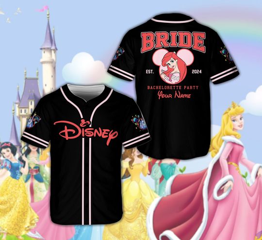 Ariel  Princes - Custom Disneyland Baseball Jersey