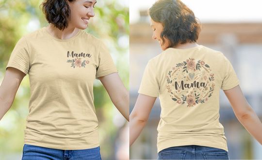 Mama Floral Shirt - Double-Sided Pastel Comfort Colors Tee