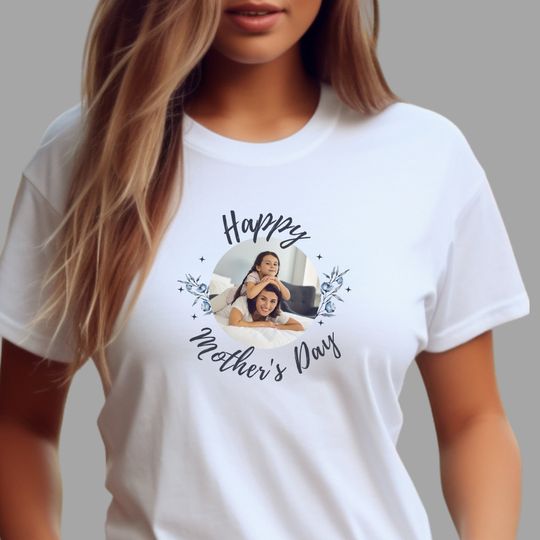 Personalised Mother's Day T-shirt with Custom Photo, Gift for Mom