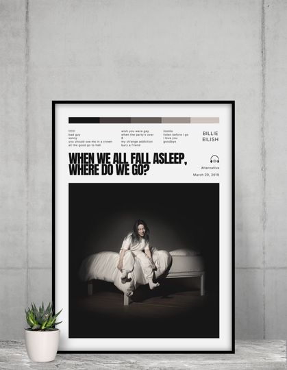 Billie Eilish / Where We All Fall Asleep, Where Do We Go? /  Album Poster / Album Cover Poster / Music Gift / Music Wall Decor