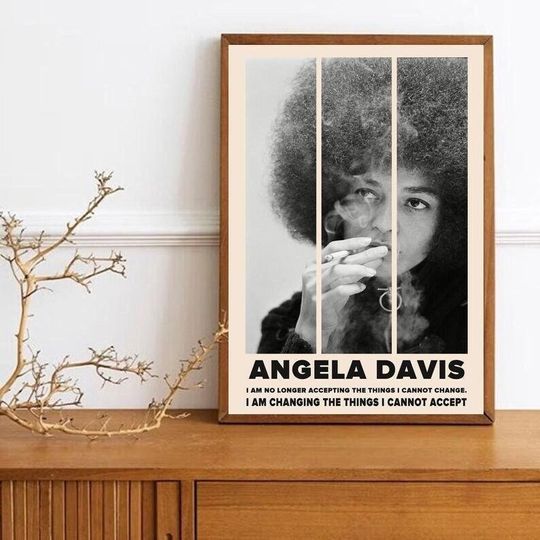 Angela Davis Poster, Retro Celebrities Quote Design Vintage Concert Poster Home Deocr