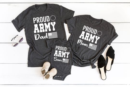 Custom Army Family T-Shirts, Military Shirt