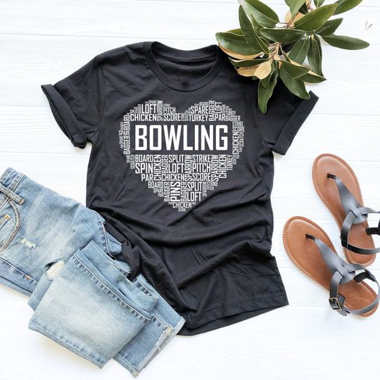 Bowling Heart Shirt, Bowling Gifts, Bowling Shirt, Bowler Gift, Bowling Shirt
