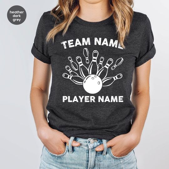 Bowling Team Shirts, Customized Bowling Crewneck T shirt, Personalized Bowling T-Shirt, Bowling Team Gifts, Shirt for Team, Gift for Him