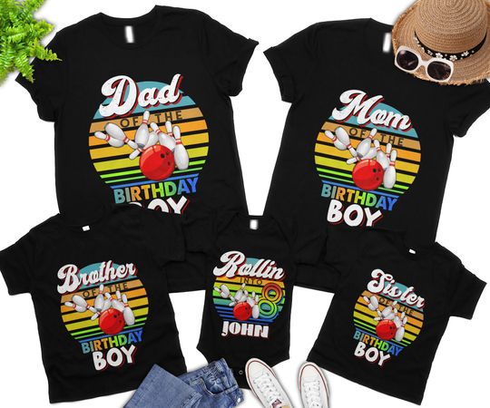Bowler Family Birthday Shirts, Birthday Bowler For Boy, Bowling Birthday Family Matching, Birthday Bowler Boy Matching Family