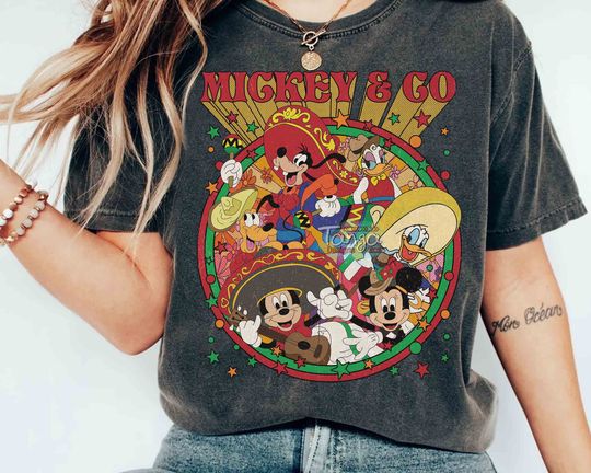 Vintage Mickey & Co Cinco De Mayo T-shirt, Disney Mickey and Friends Custom Mexican