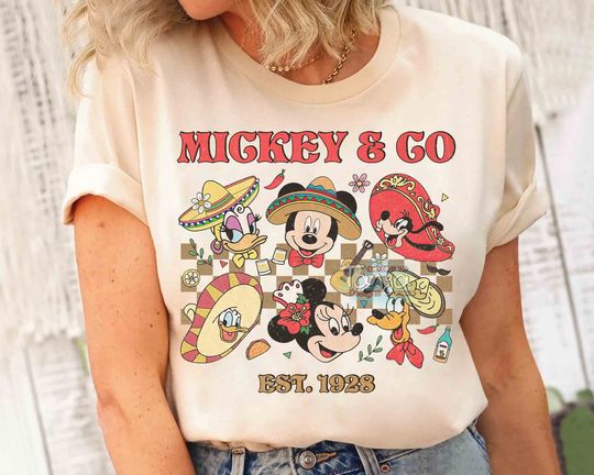 Vintage Mickey & Co 1928 Cinco De Mayo T-shirt, Disney Mickey And Friends