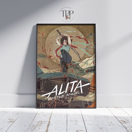 Alita Battle Angel Movie Poster, Cinema Poster, Sci-Fi Themed Wall Decor, Gift for Cyberpunk fans